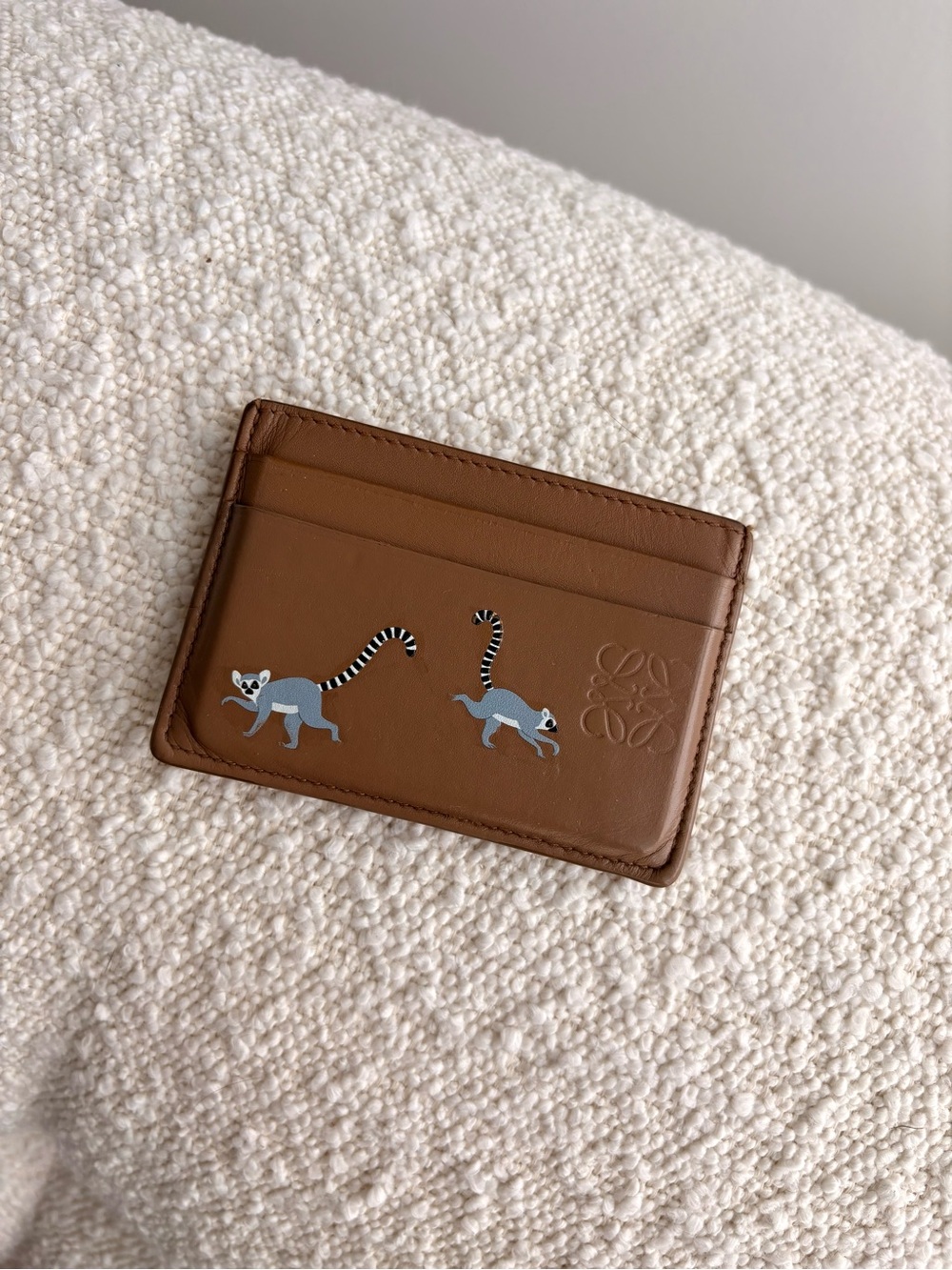 Loewe x Suna Fujita Leather Card Holder with Lemur Motifs